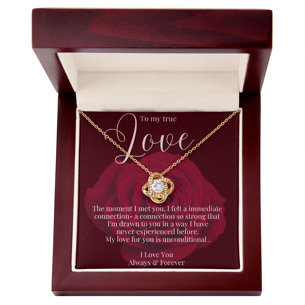 Love Knot Necklace, to my true Love, Valentines day gift