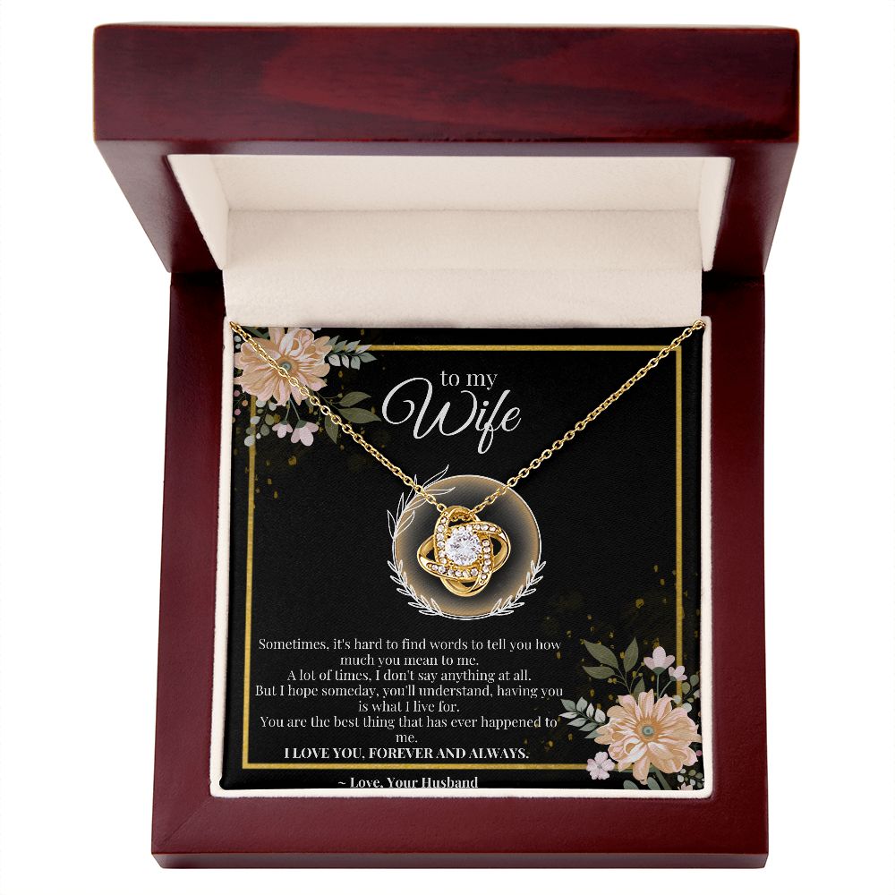Love knot necklace, Wife gift, personal message gift,