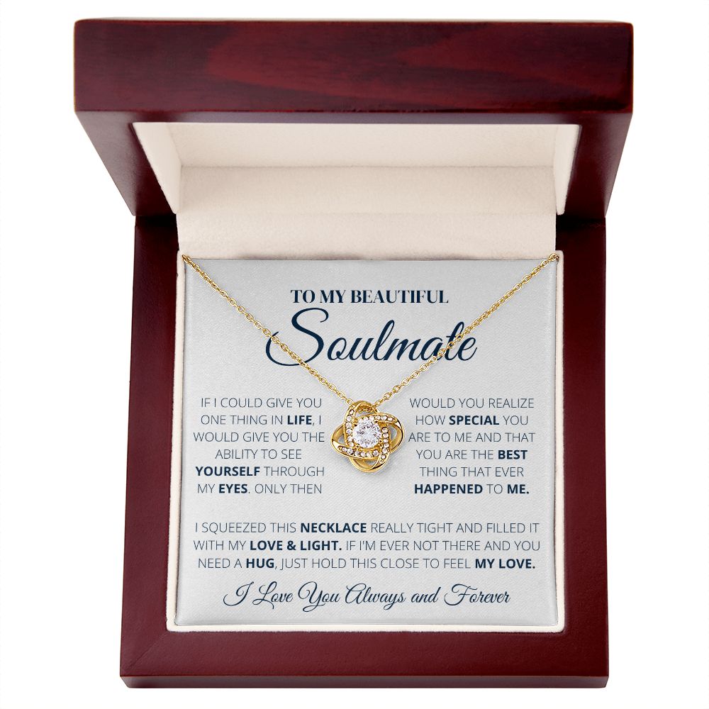 Love Knot Necklace, to my soulmate, Gift for her,