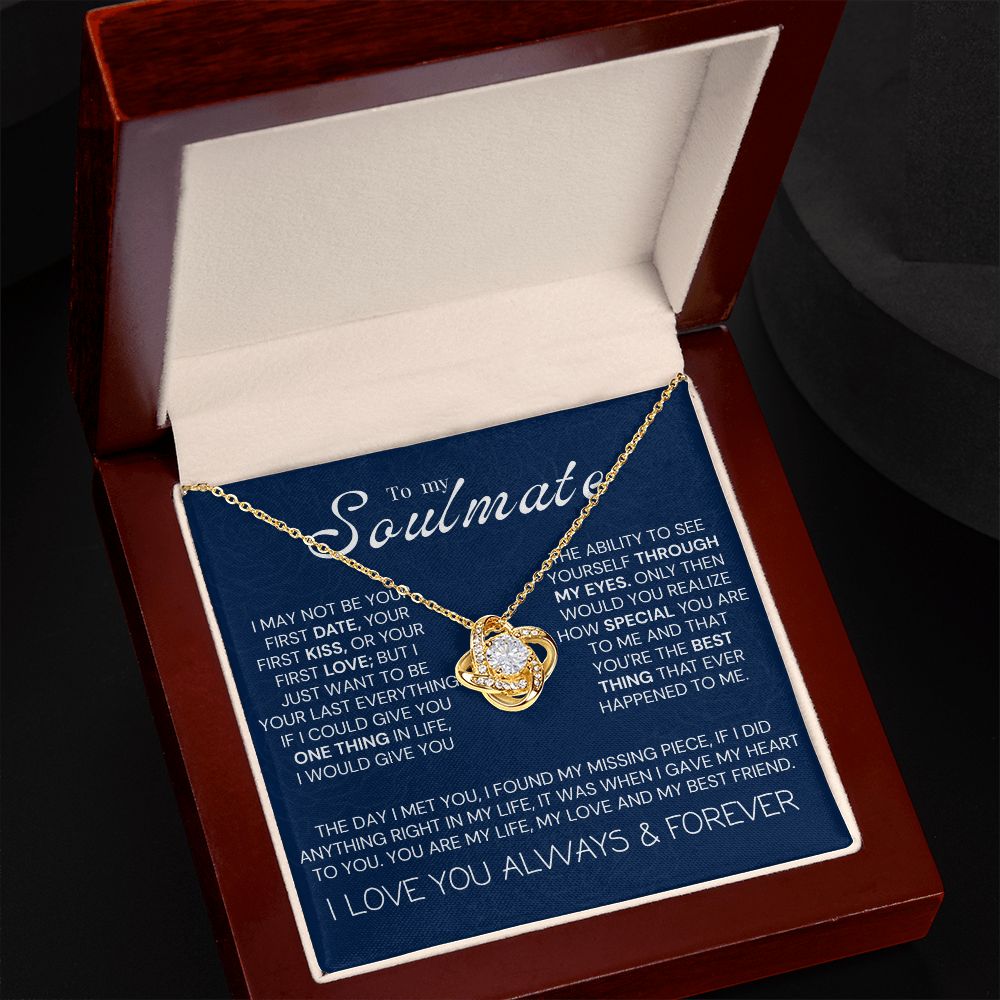 Love Knot Necklace, To my Soulmate necklace, VD