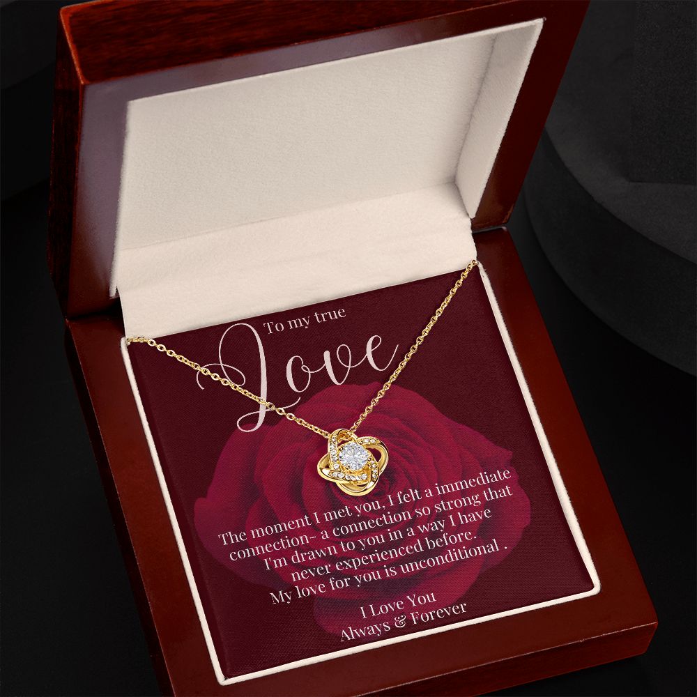 Love Knot Necklace, to my true Love, Valentines day gift