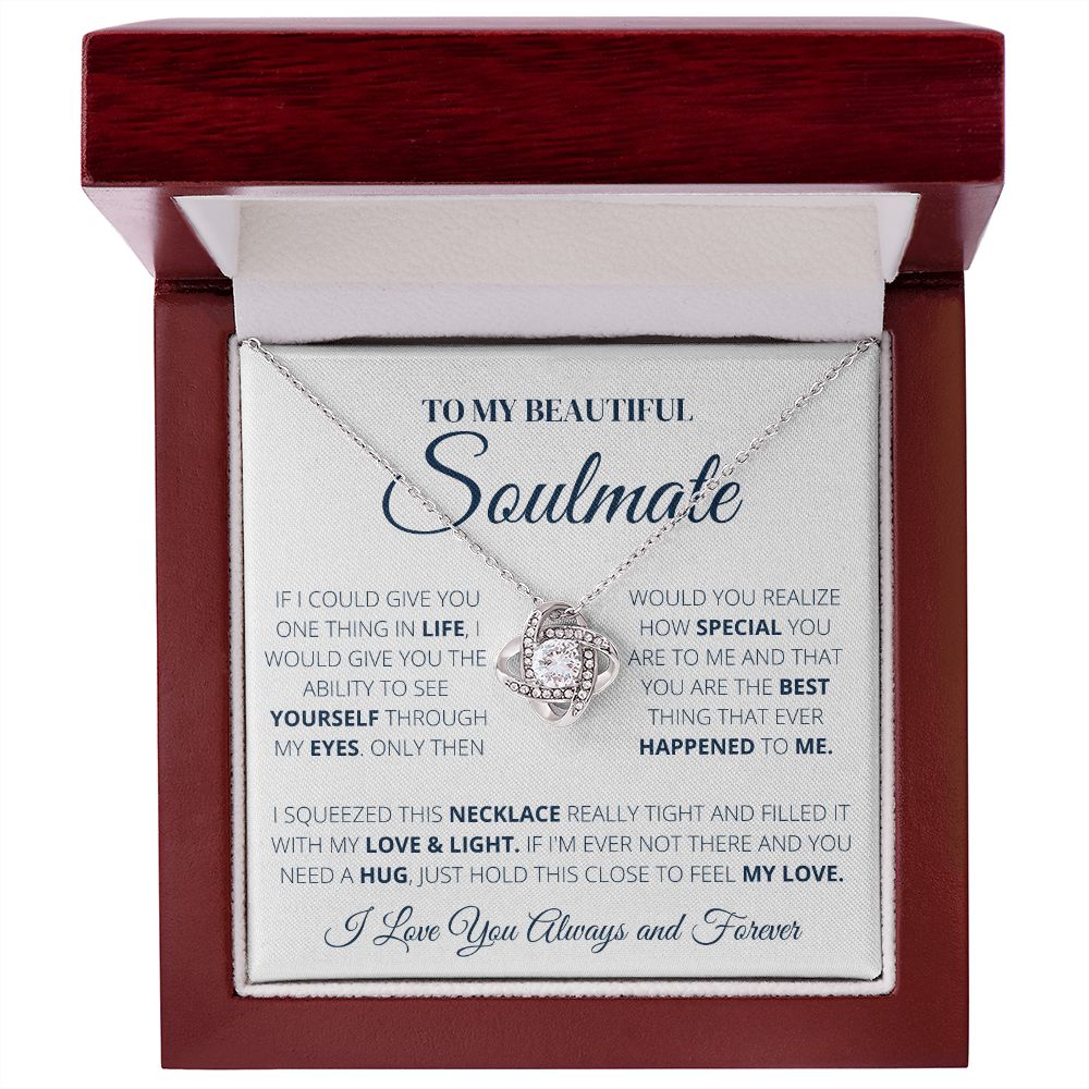 Love Knot Necklace, to my soulmate, Gift for her,