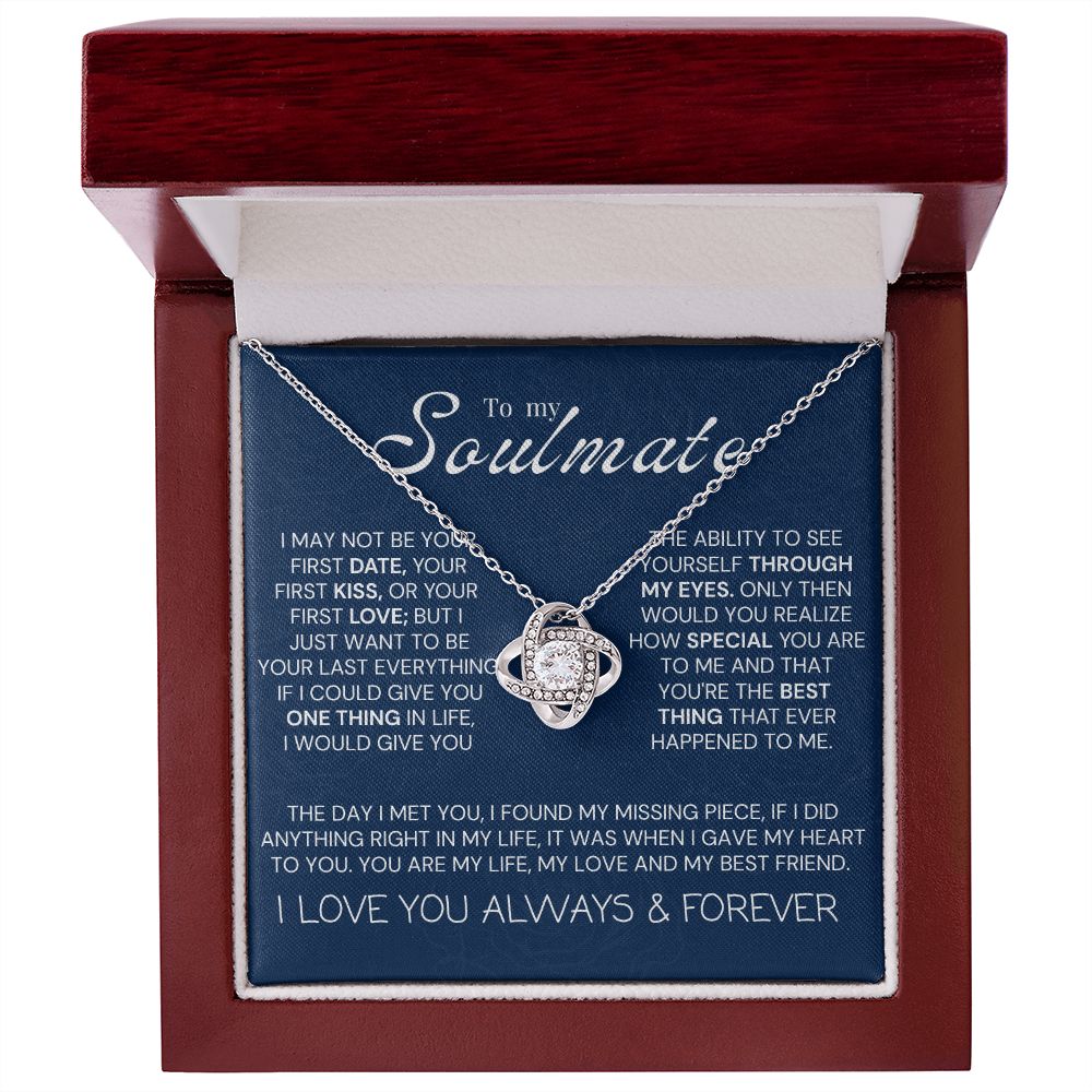 Love Knot necklace, to my soulmate gift, Wife gift,