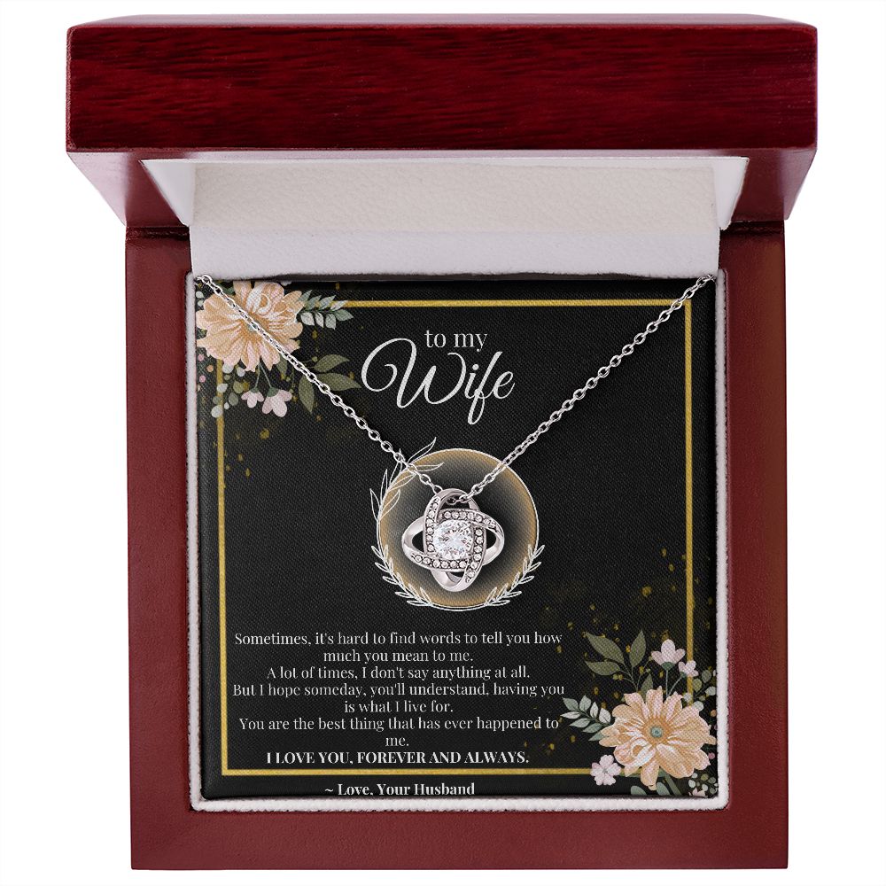 Love knot necklace, Wife gift, personal message gift,