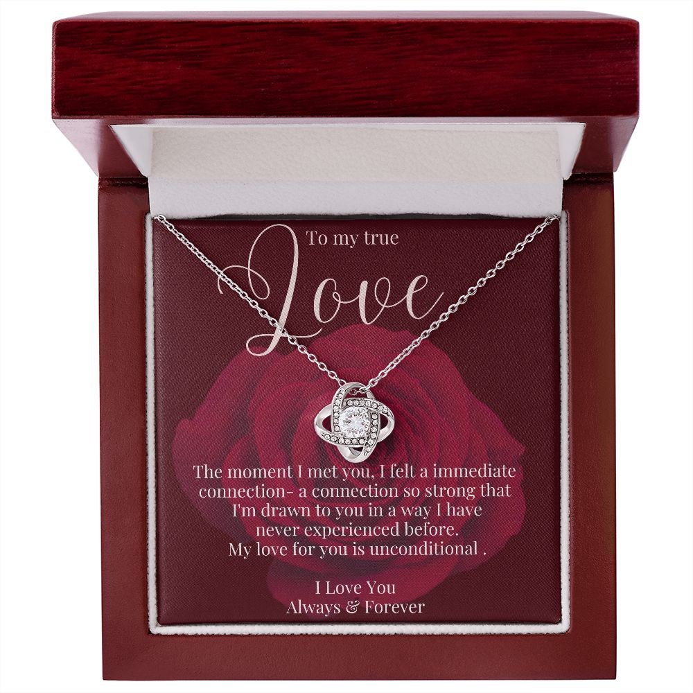 Love Knot Necklace, to my true Love, Valentines day gift