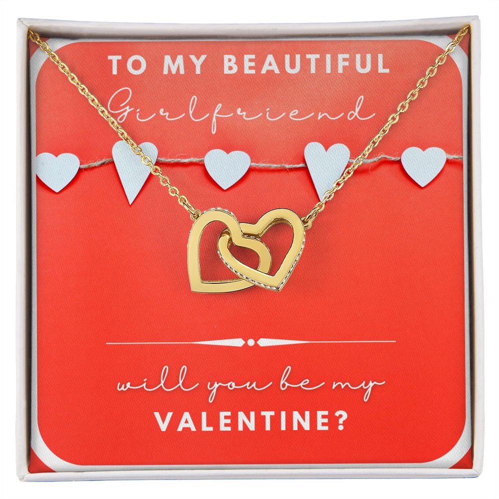 Interlocking Hearts necklace, girlfriends gift, valentines day gift