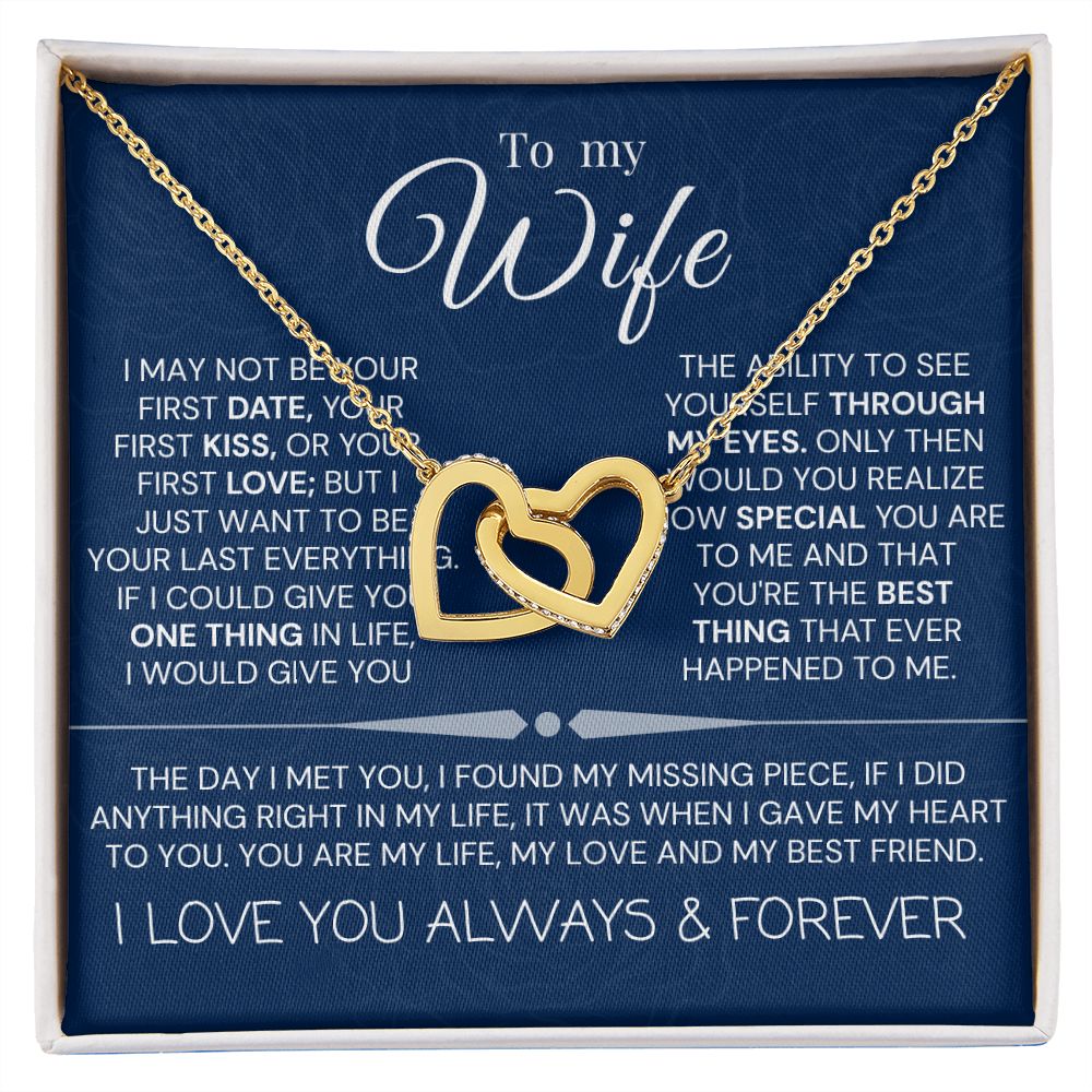 Interlock love Necklace, to my wife present, Personalized gifts