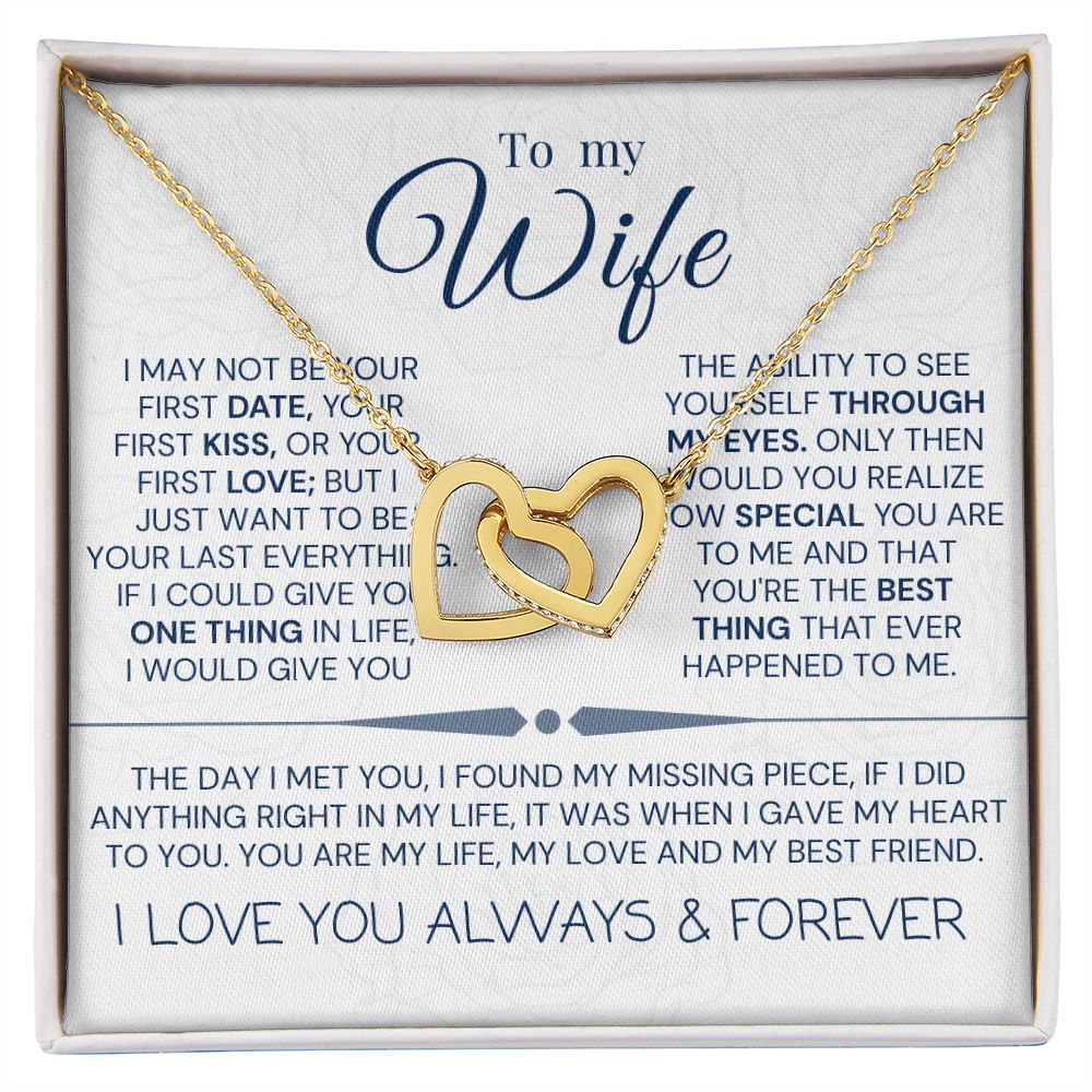 Interlock love Necklace, to my wife present, Personalized gifts