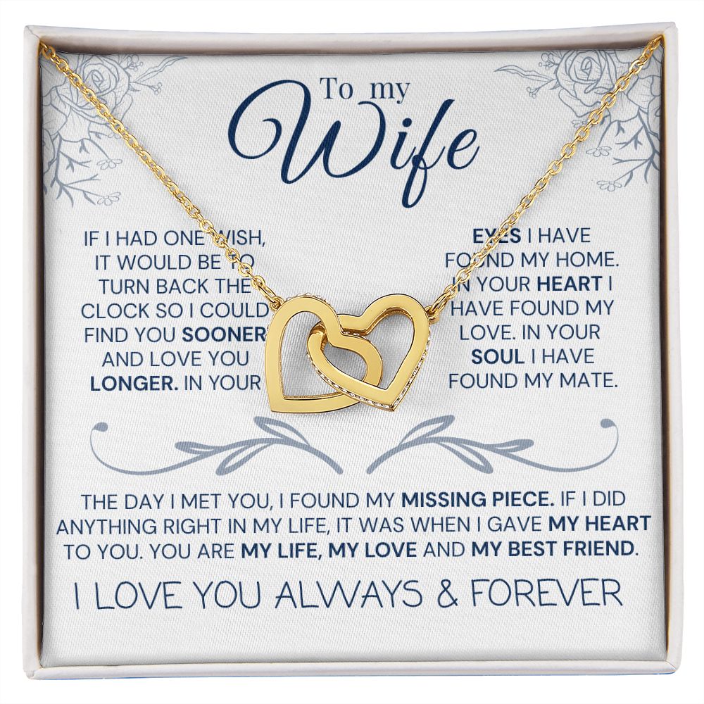 Interlock love Necklace, to my wife present, Personalized gifts