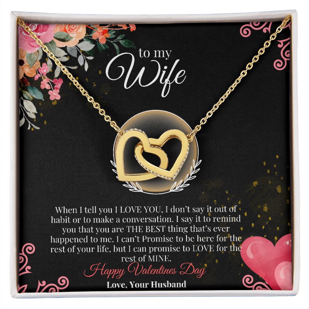 to my wife gift Interlocking Necklace, Valentines day Necklace