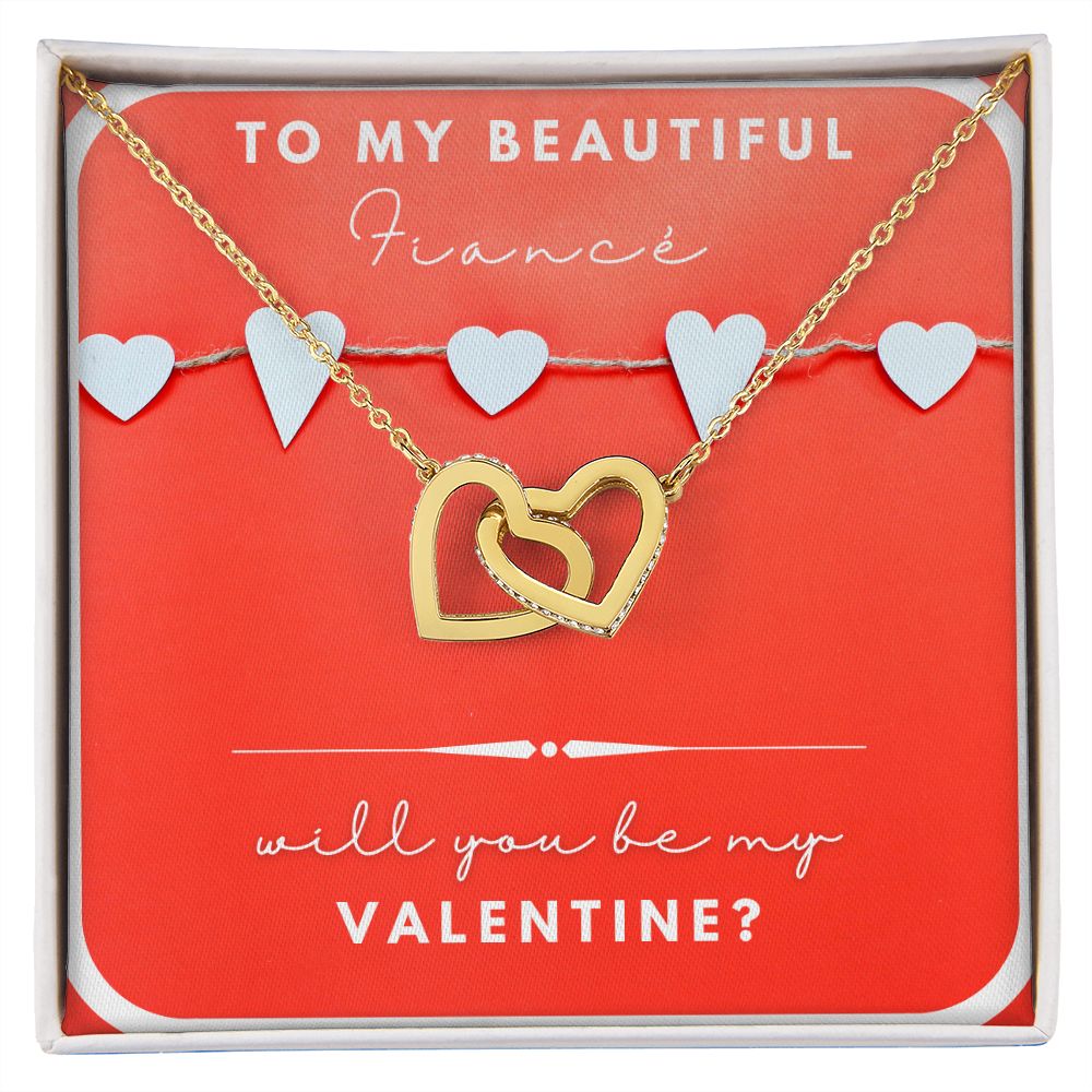 Interlocking Hearts necklace, Fiance gift, Valentines day gift