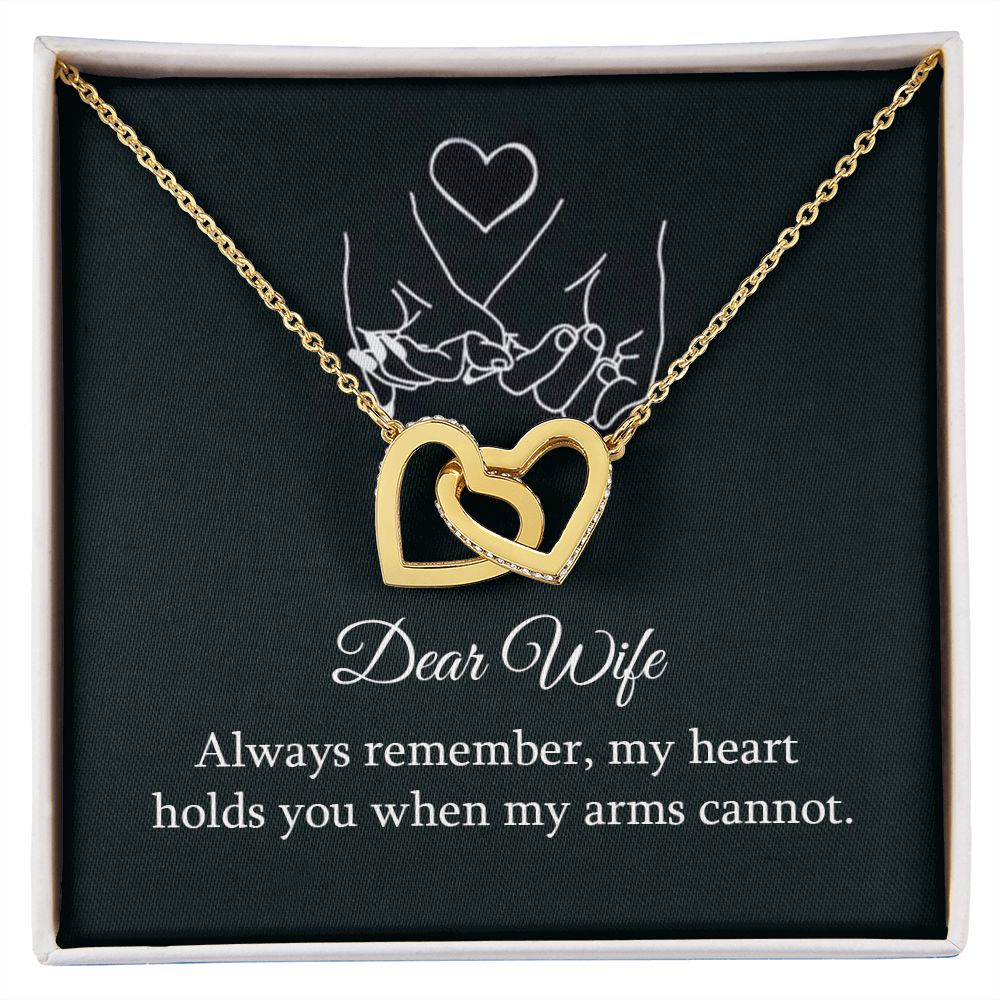 Dear wife - always remember Interlock love Necklace, wife present, Personalized gifts