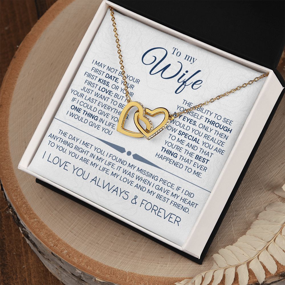 Interlock love Necklace, to my wife present, Personalized gifts