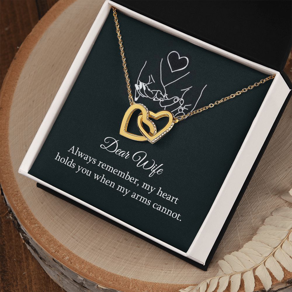 Dear wife - always remember Interlock love Necklace, wife present, Personalized gifts