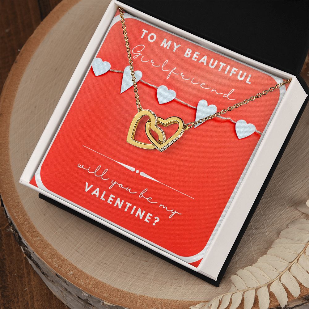 Interlocking Hearts necklace, girlfriends gift, valentines day gift