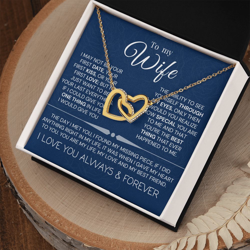 Interlock love Necklace, to my wife present, Personalized gifts