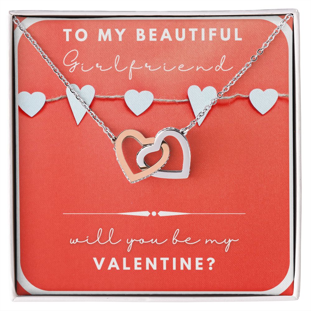Interlocking Hearts necklace, girlfriends gift, valentines day gift