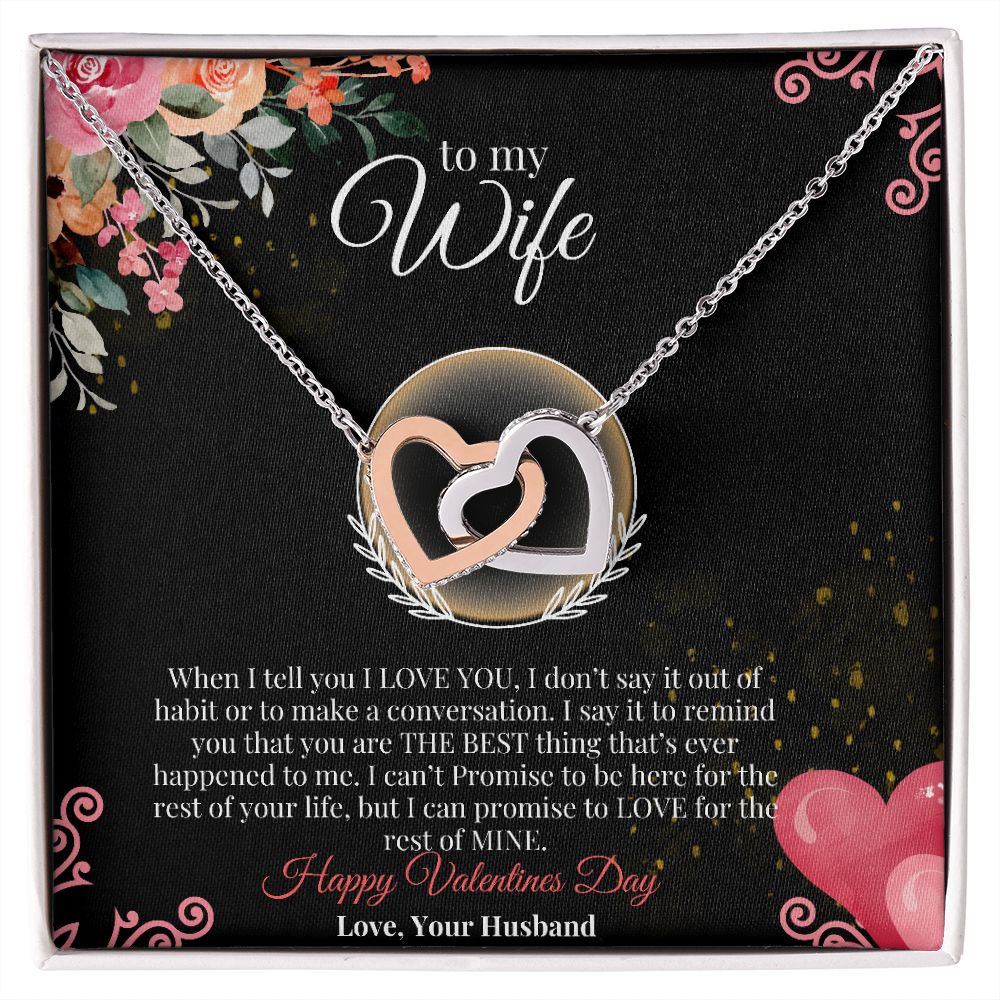 to my wife gift Interlocking Necklace, Valentines day Necklace