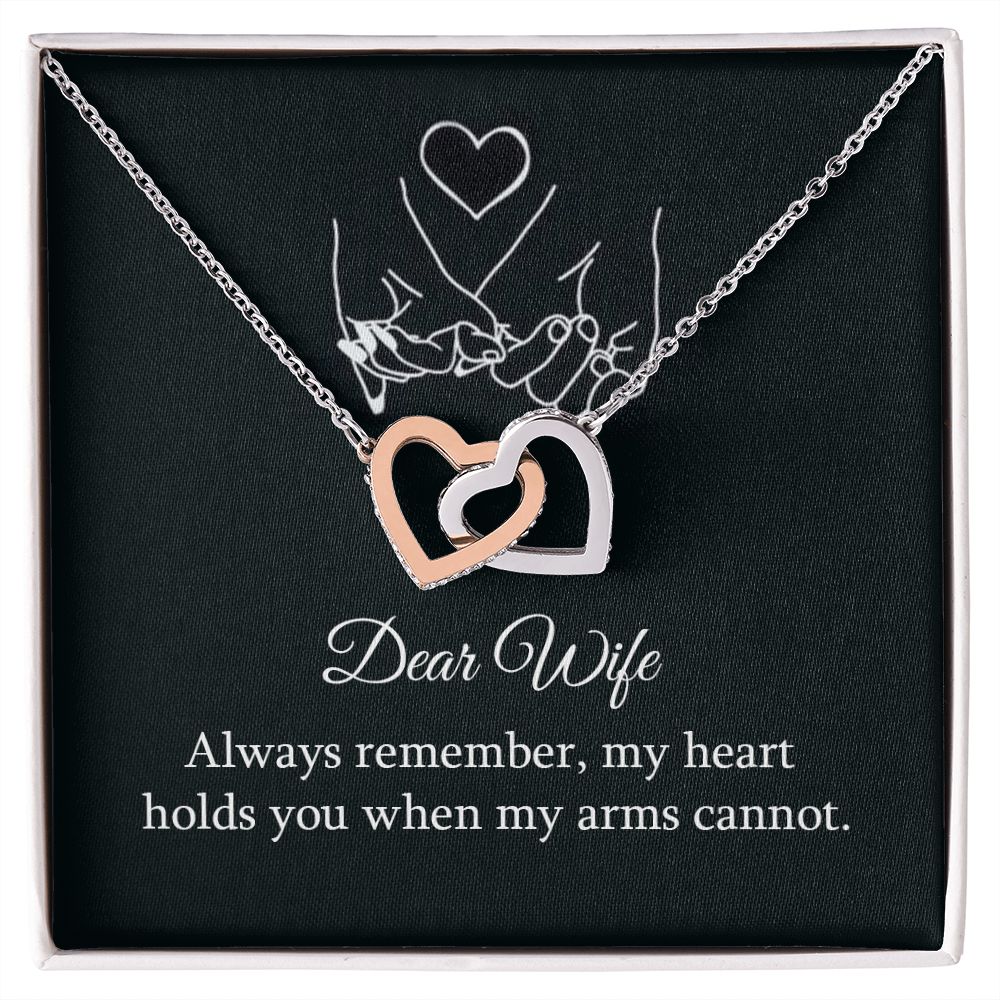 Dear wife - always remember Interlock love Necklace, wife present, Personalized gifts