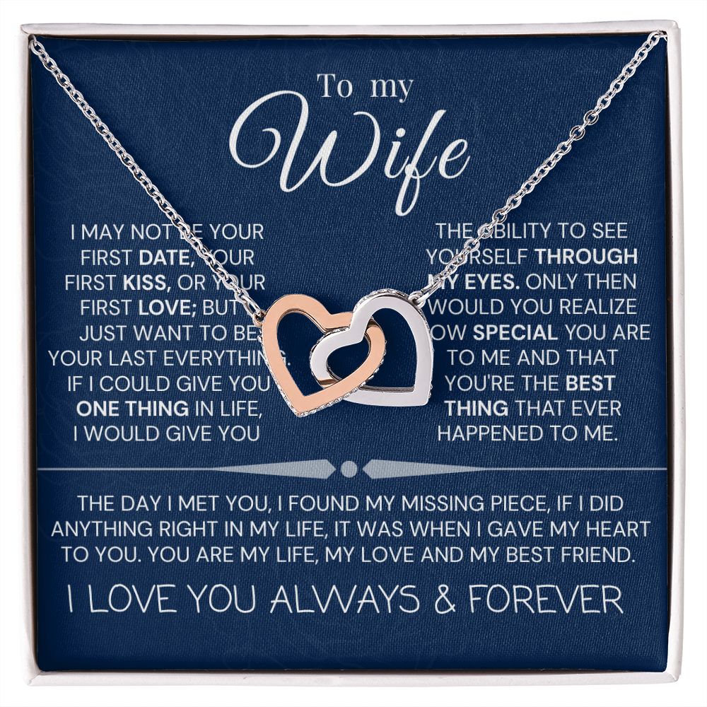 Interlock love Necklace, to my wife present, Personalized gifts