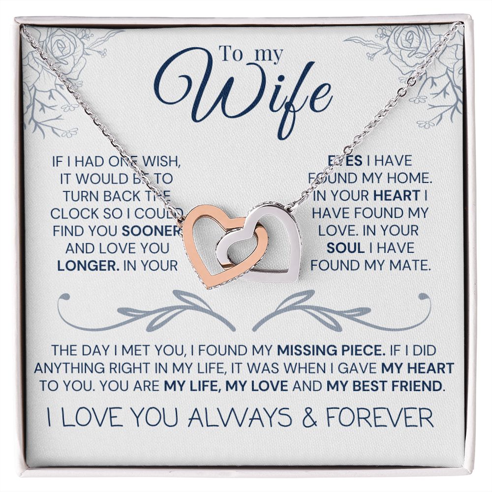 Interlock love Necklace, to my wife present, Personalized gifts