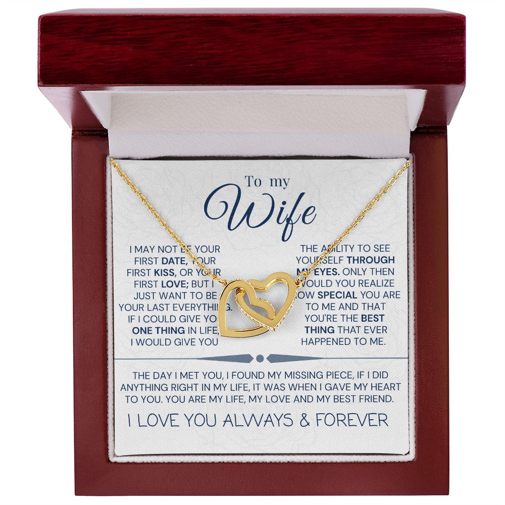 Interlock love Necklace, to my wife present, Personalized gifts
