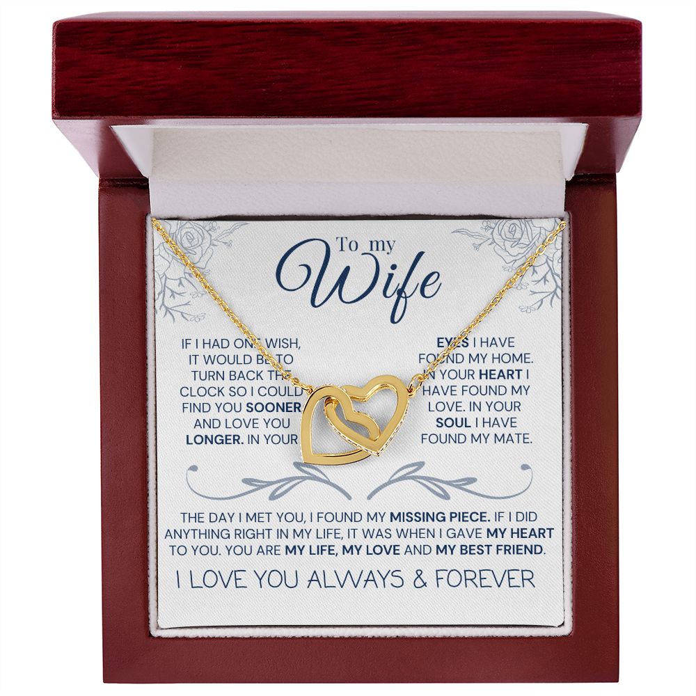 Interlock love Necklace, to my wife present, Personalized gifts