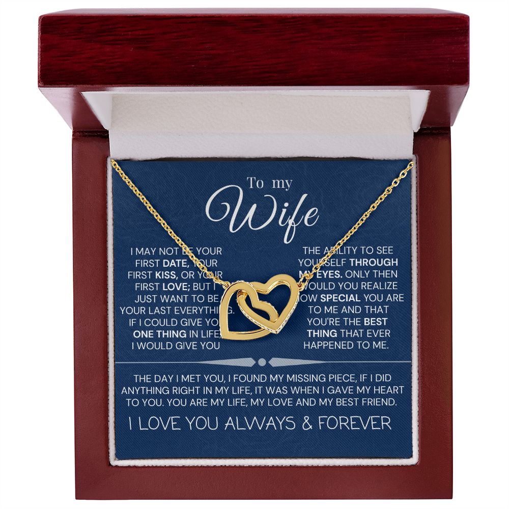 Interlock love Necklace, to my wife present, Personalized gifts