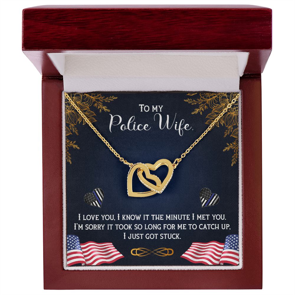 Police wife Interlock love Necklace, wife present, Personalized gifts