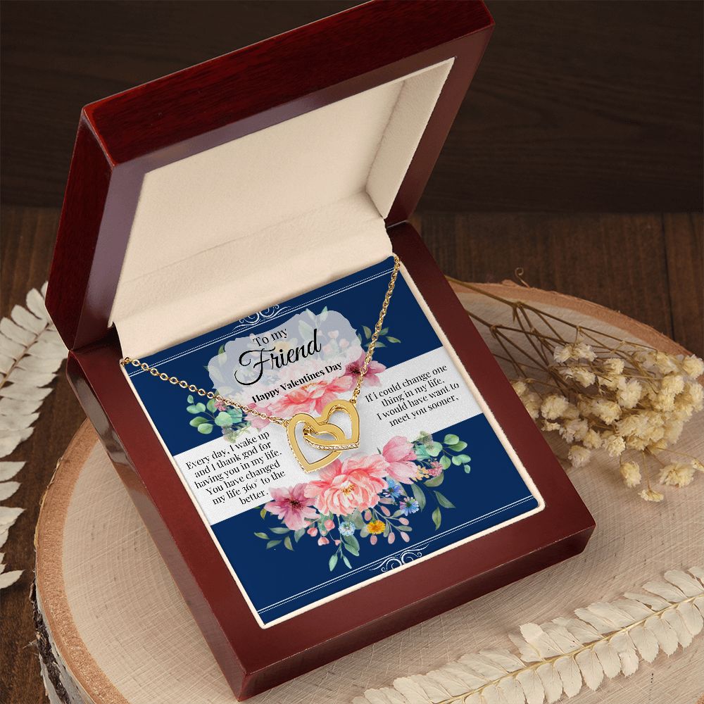 Friend, Interlocking Heart Necklace, Valentines day gift