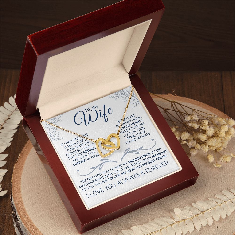 Interlock love Necklace, to my wife present, Personalized gifts