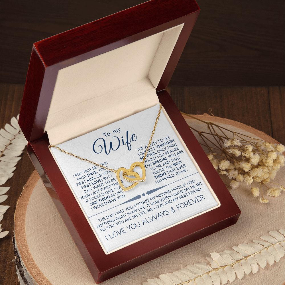 Interlock love Necklace, to my wife present, Personalized gifts