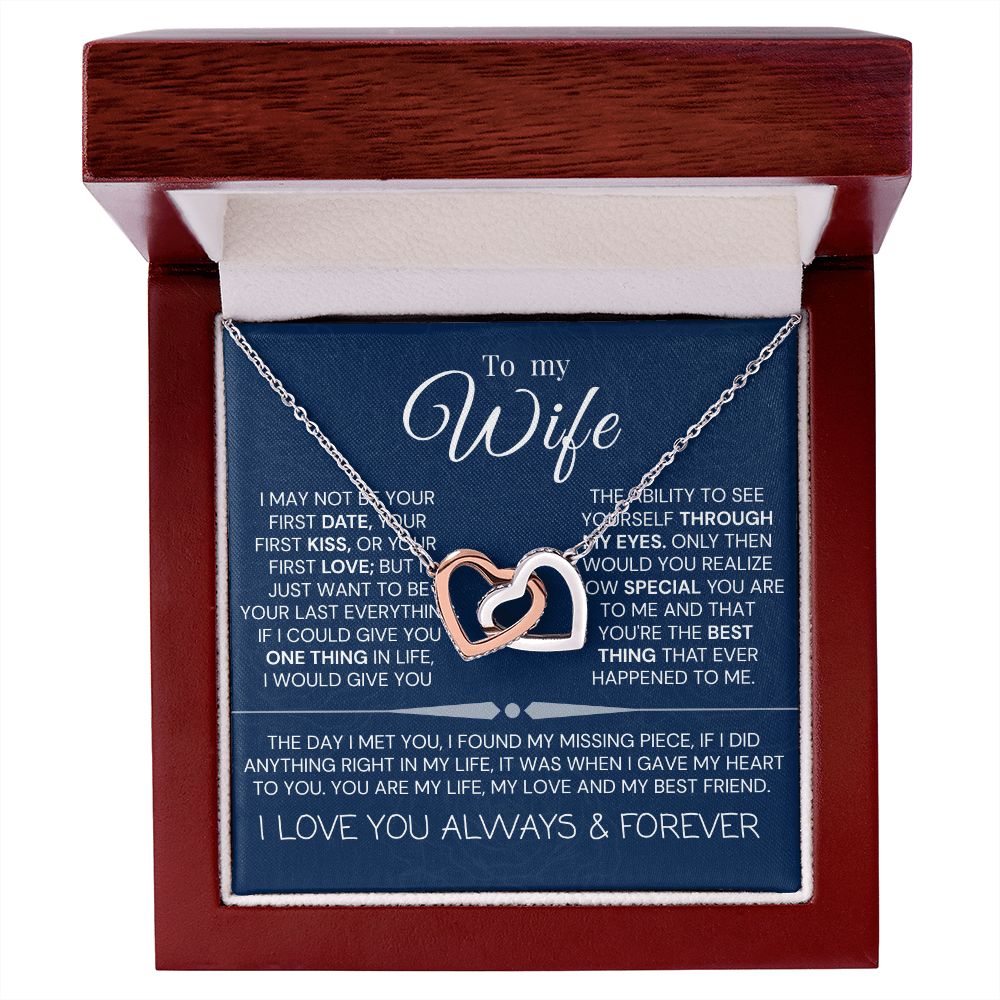 Interlock love Necklace, to my wife present, Personalized gifts