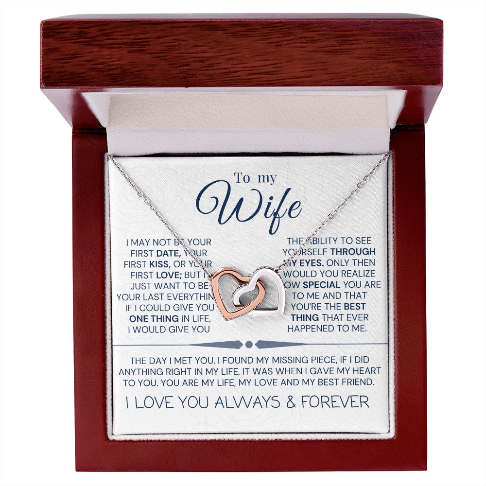 Interlock love Necklace, to my wife present, Personalized gifts
