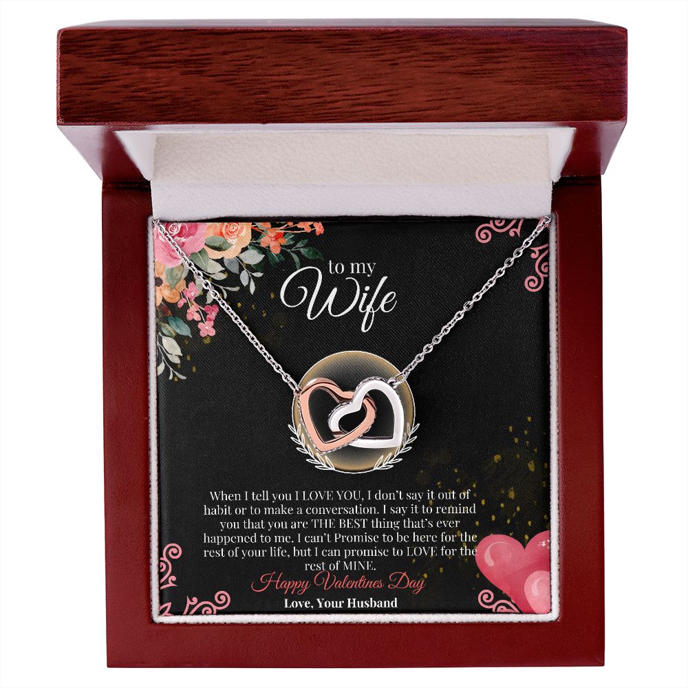 to my wife gift Interlocking Necklace, Valentines day Necklace