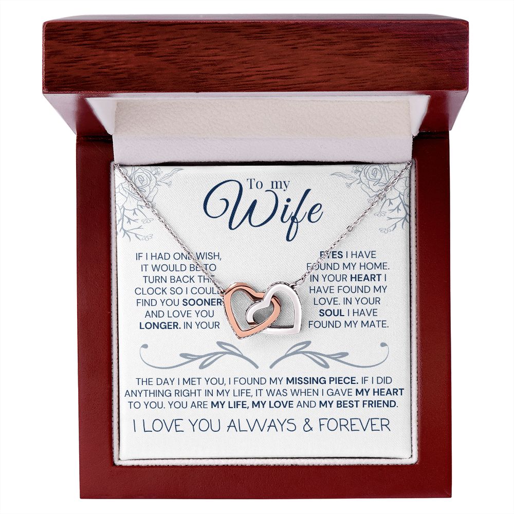 Interlock love Necklace, to my wife present, Personalized gifts