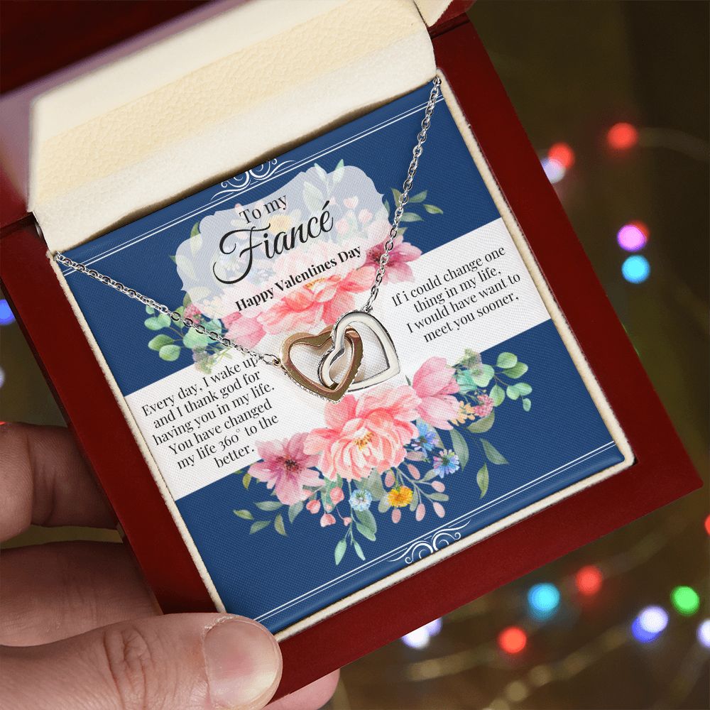 Fiance Interlocking Necklace, Valentines day Necklace
