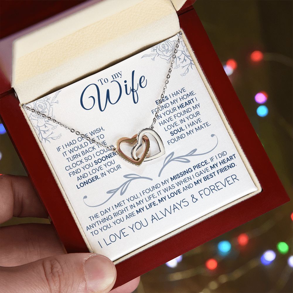 Interlock love Necklace, to my wife present, Personalized gifts