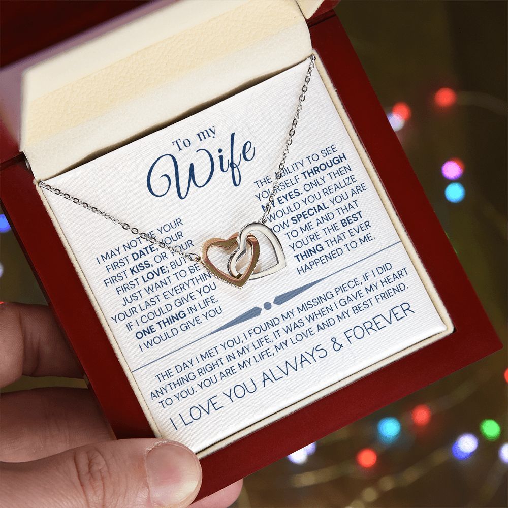 Interlock love Necklace, to my wife present, Personalized gifts