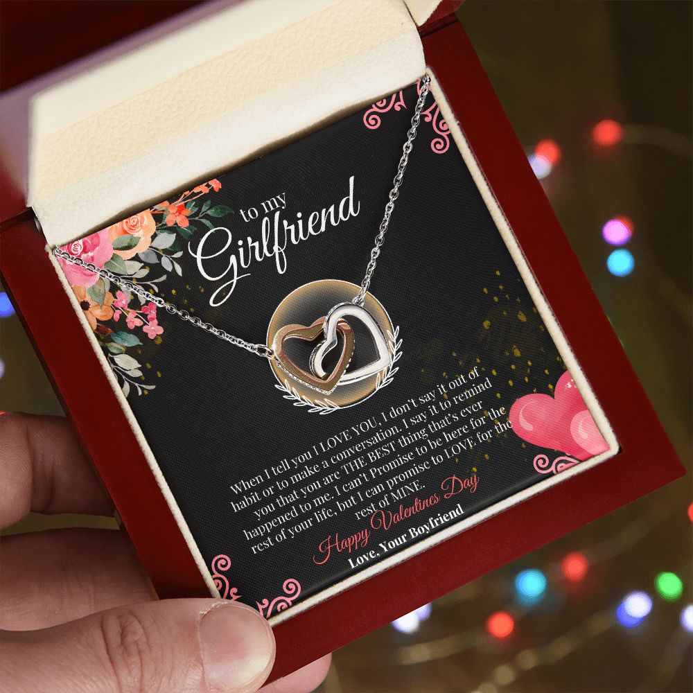 To my Girlfriend gift, Interlocking Necklace, Valentines day Necklace