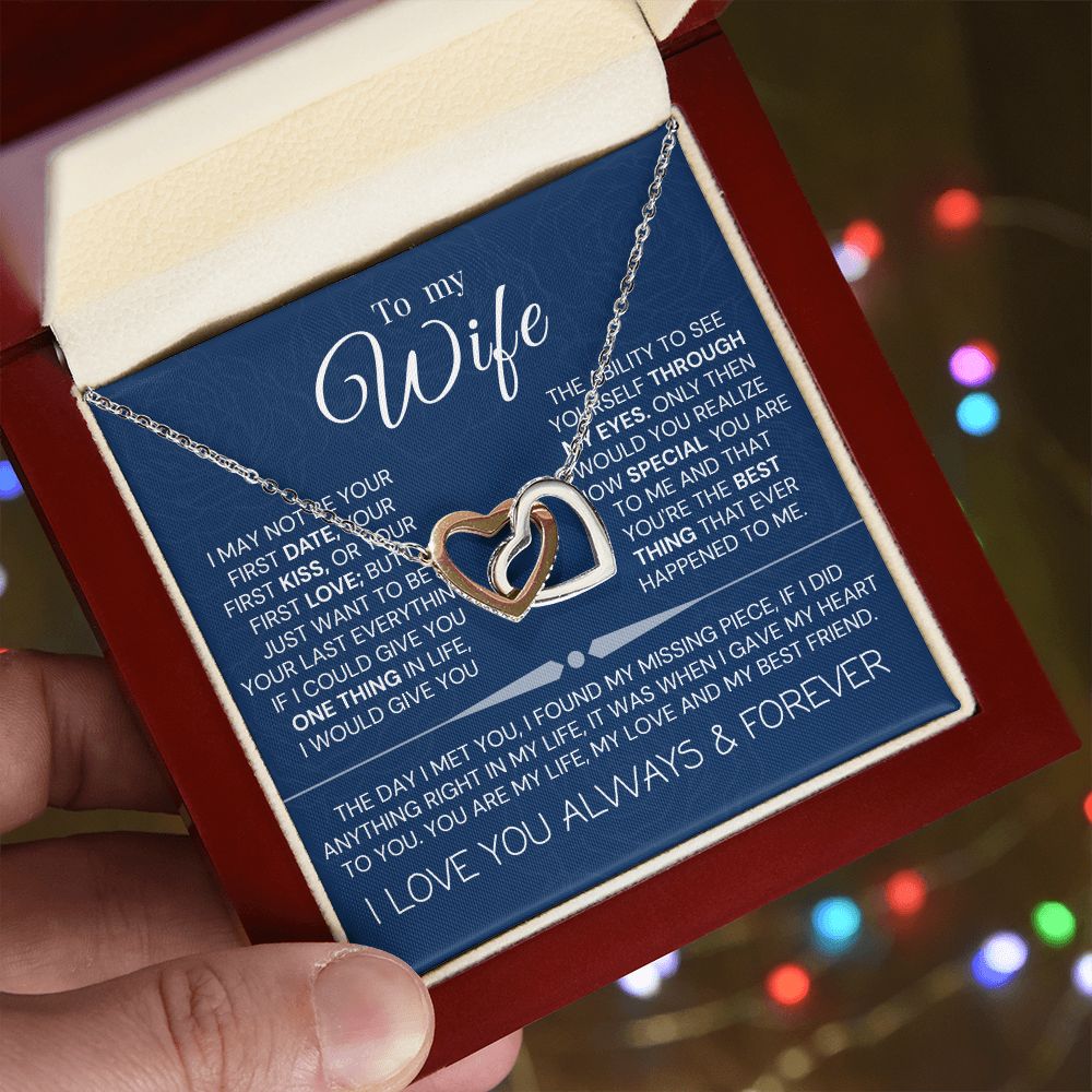 Interlock love Necklace, to my wife present, Personalized gifts