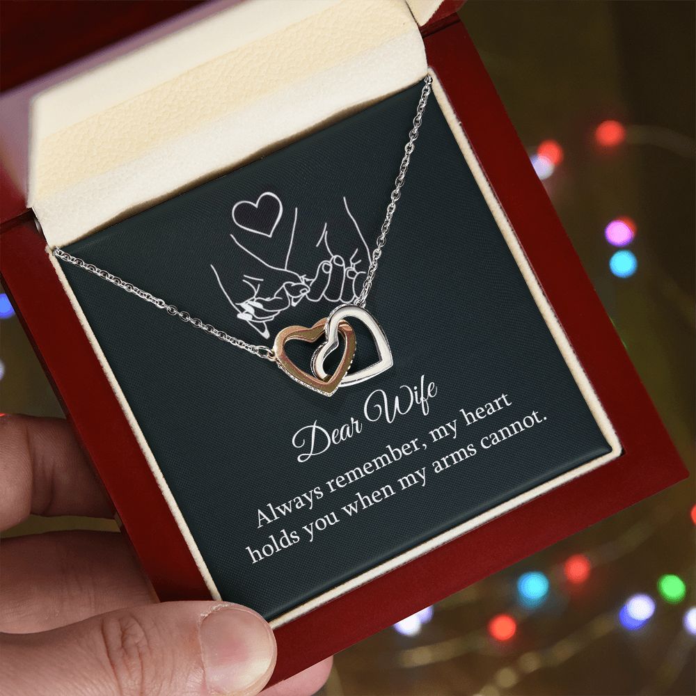 Dear wife - always remember Interlock love Necklace, wife present, Personalized gifts