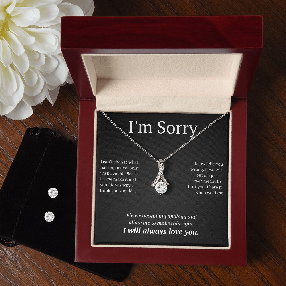 Alluring Beauty Necklace and Earring Set, I'm sorry gift, sorry gift