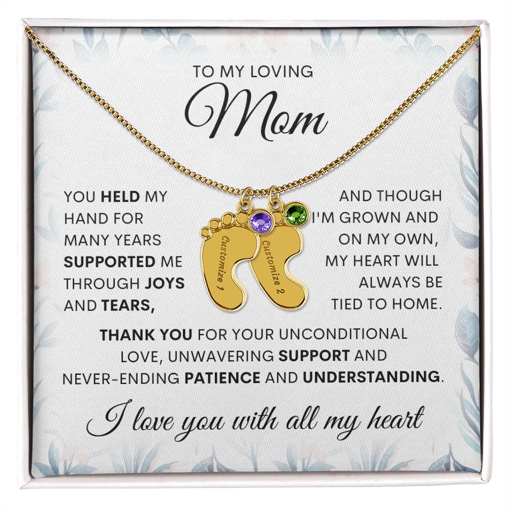 Engraved baby feet, mom necklace. Mother gift, gift for her, love mom, special gift for mom