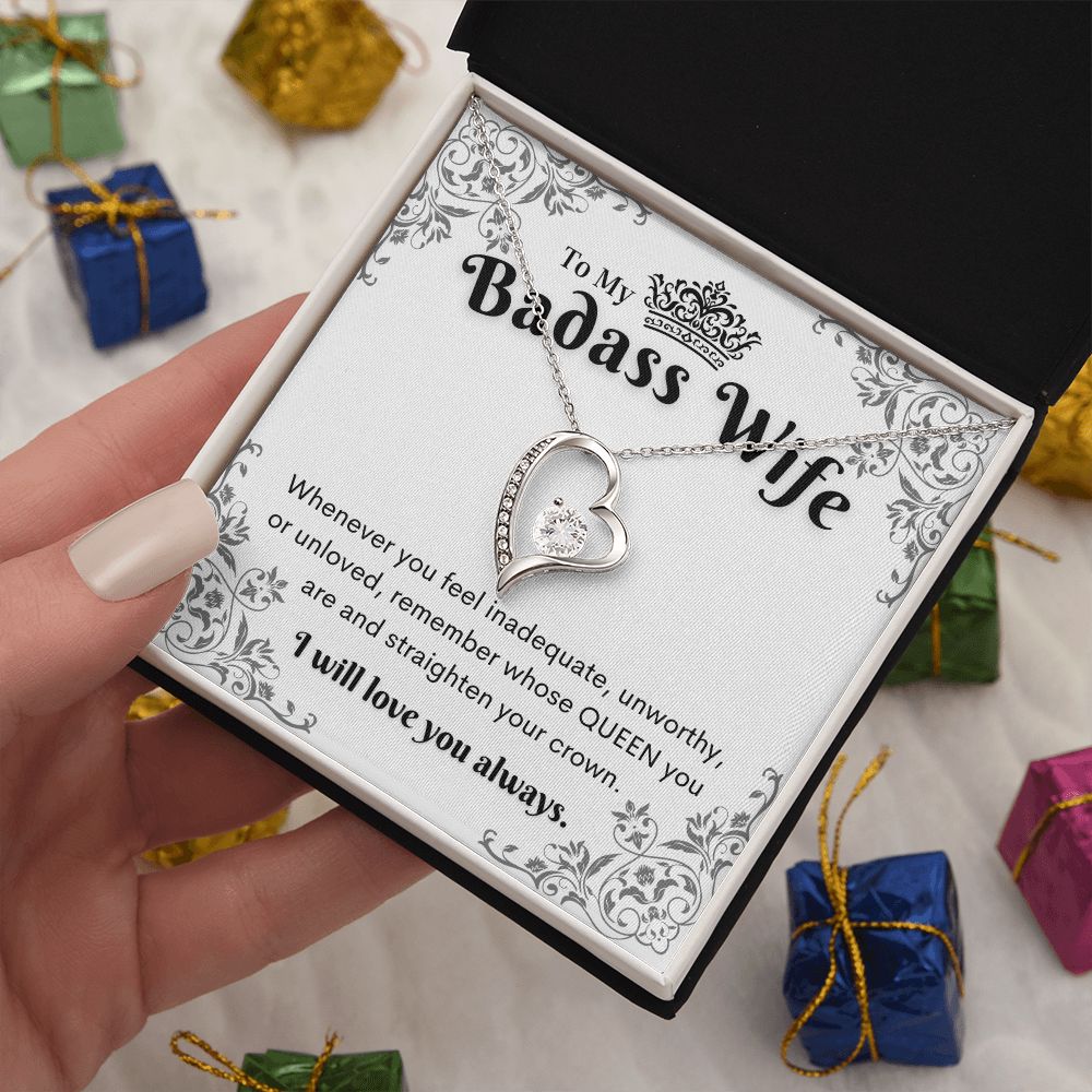 To My Badass Wife, Heart Necklace,