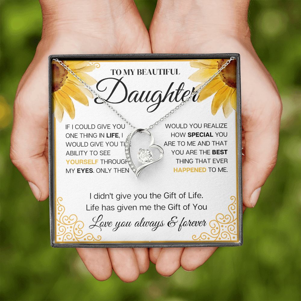 To my Beautiful Daughter, Sunflower, Necklace for her, Perfect gift for her