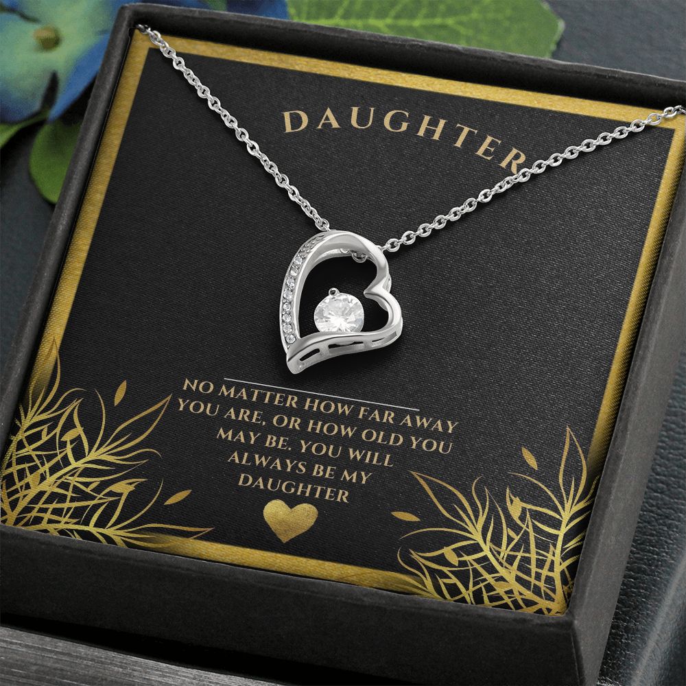 Daughter, Forever necklace, heart Necklace,