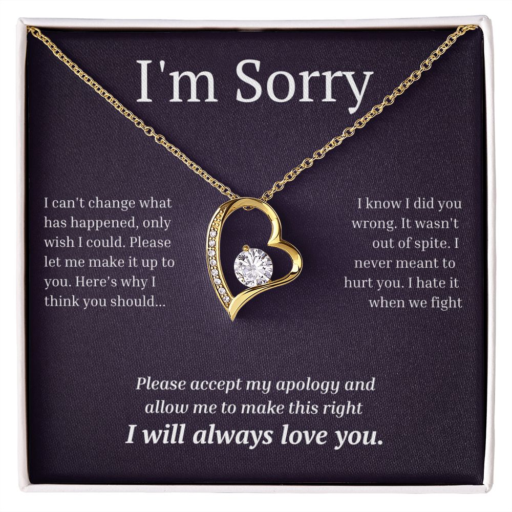 White Gold Forever Love Necklace, I'm sorry gift, sorry gift