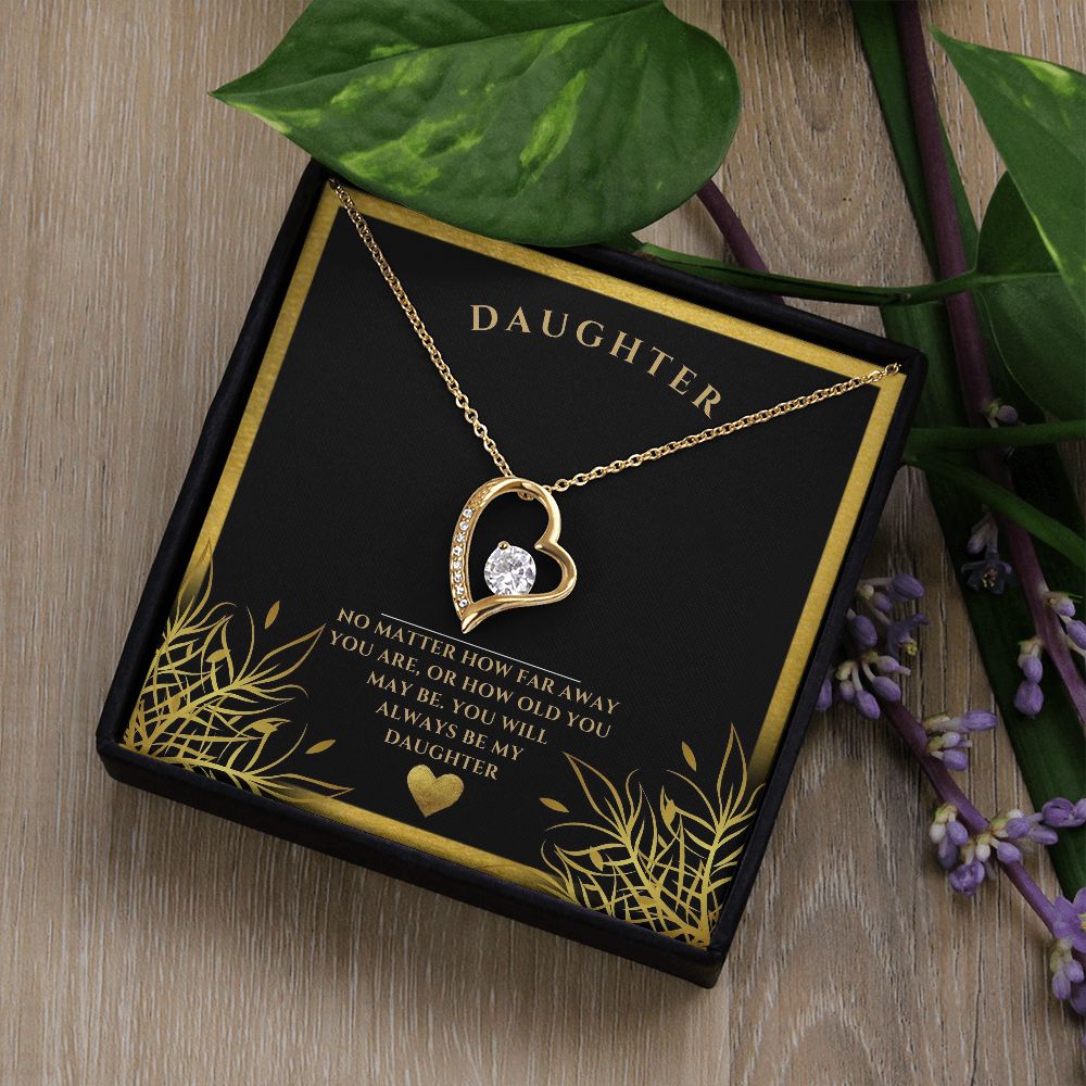 Daughter, Forever necklace, heart Necklace,