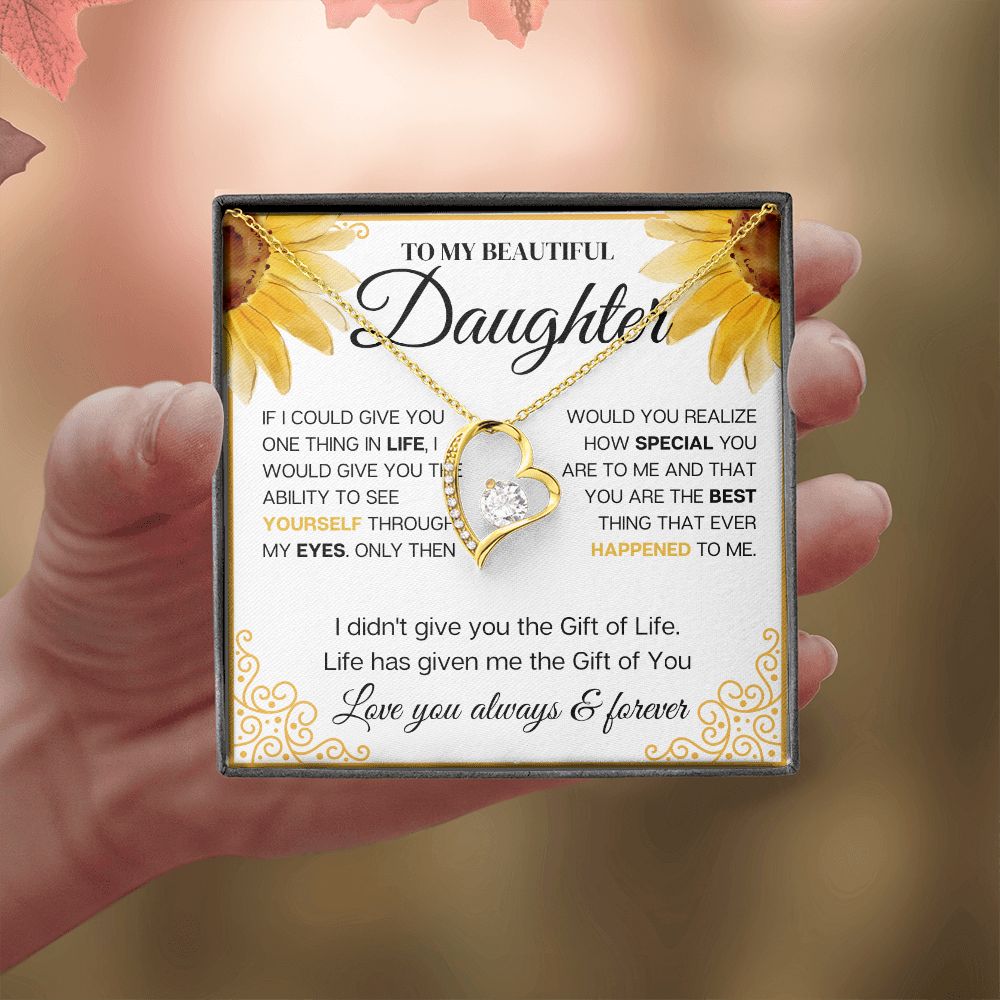 To my Beautiful Daughter, Sunflower, Necklace for her, Perfect gift for her